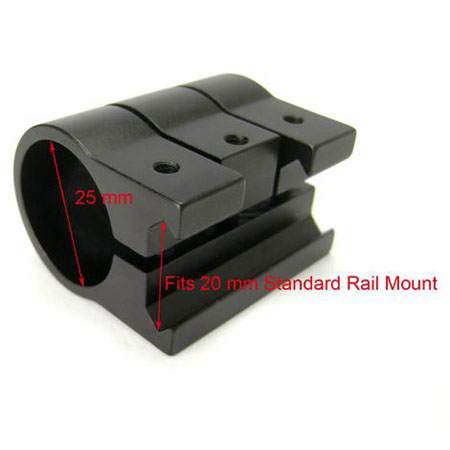 1" 25mm ring laser scope sight weaver picatinny 20mm rail mount